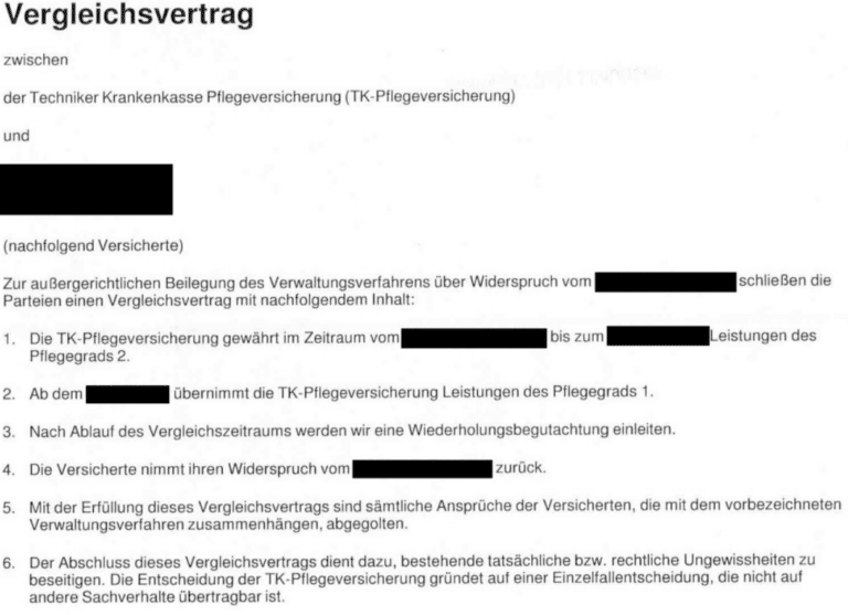 Kontaktaufnahme der Pflegekasse