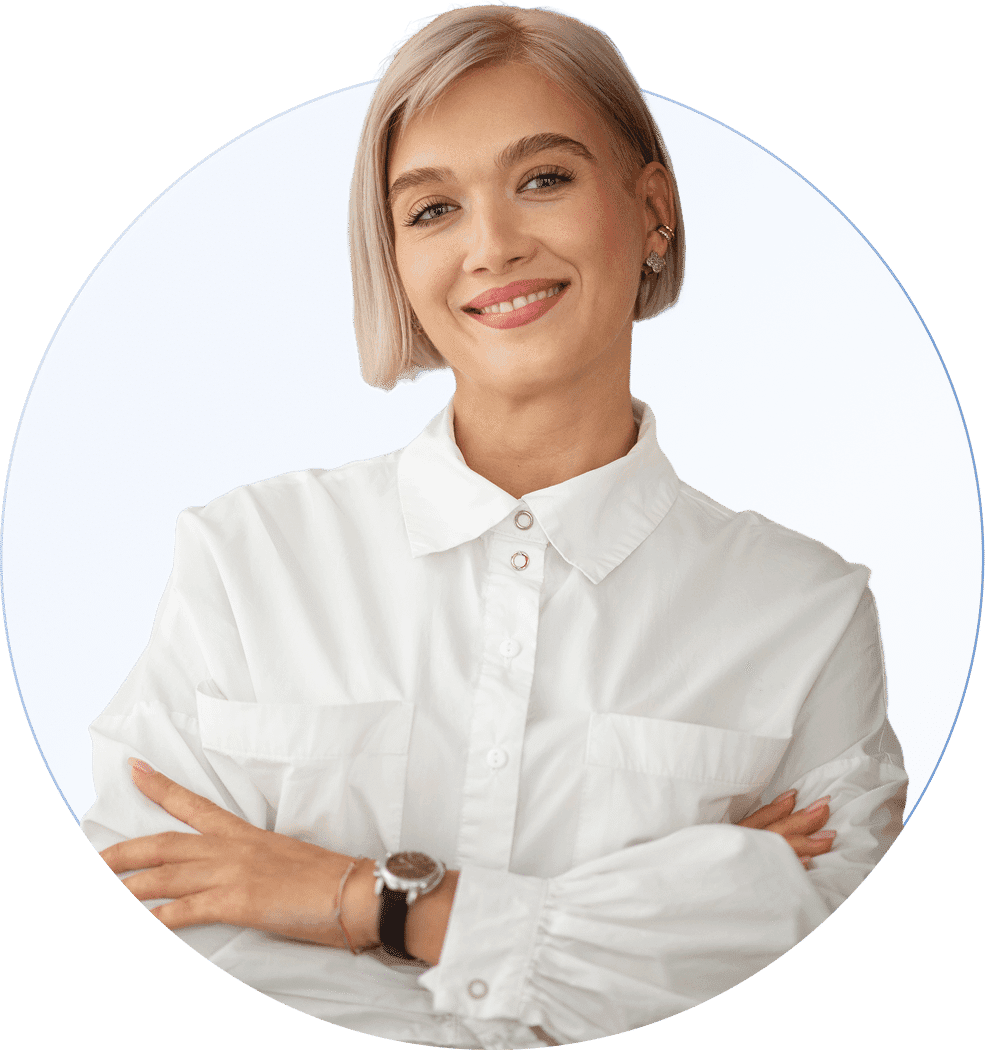 Eine lächelnde Dame