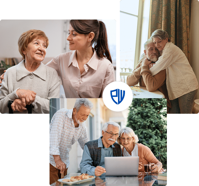 Pflegewächter Mitgliedschaft Bildcollage mit Pflegesituationen